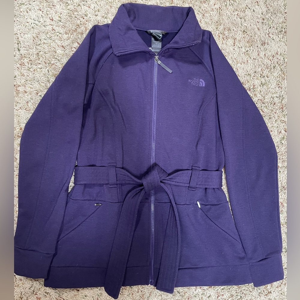 North face waisted jacket- purple size Large